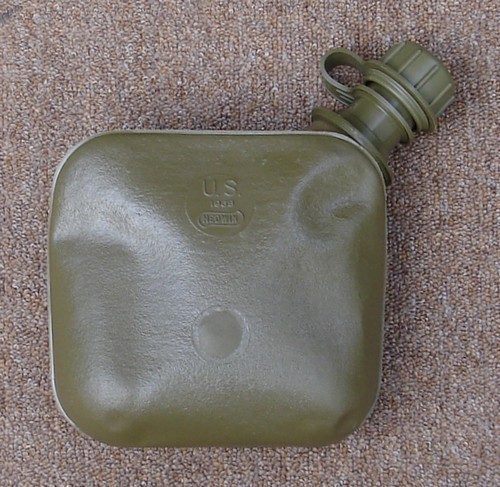 Type II (thermoformed from two sheets) 2-Quart collapsible canteen bladder manufactured by Hedwin 1968.
