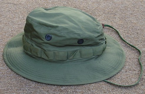 The Jungle Hat was made of OG-107 Oxford cotton cloth and had a low slope crown.