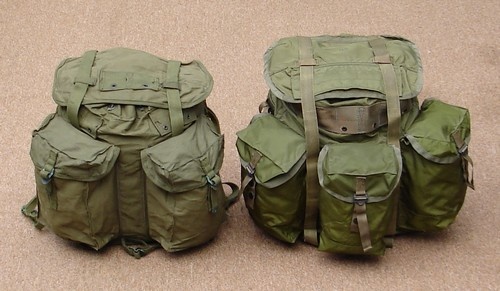 The Tropical Rucksack (Right) offered greater storage capacity than its ARVN pack progenitor (Left).