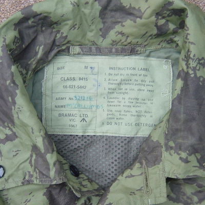 Australian Raincoat label.