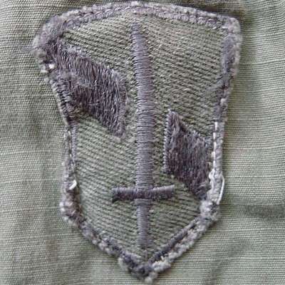 Locally made subdued I Field Force shoulder sleeve insignia.