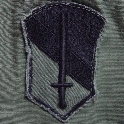 A variaton of a subdued Field Force I shoulder sleeve insignia.