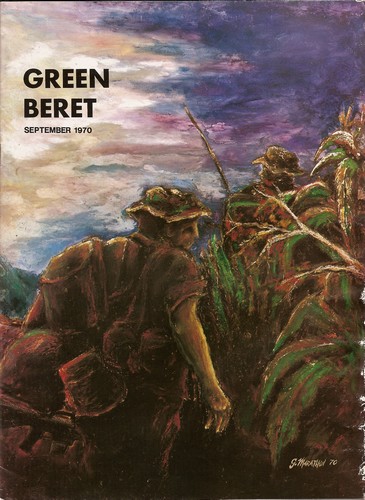 Front cover of the September 1970 edition of Green Beret magazine showing an artist's interpretation of "humping the hills".