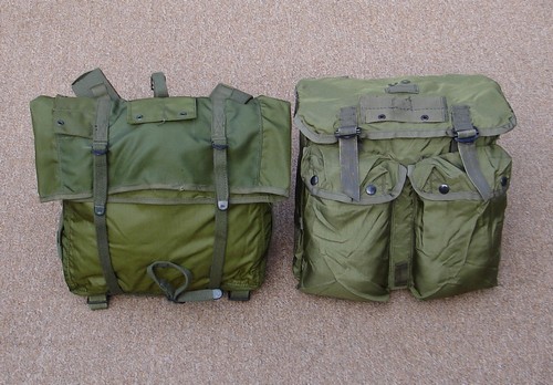 The USMC M1967 Combat Pack (right) boasted a capacity of 729 cubic inches, 204 cu.