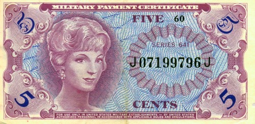 641 Series Five Cents Military Payment Certificate