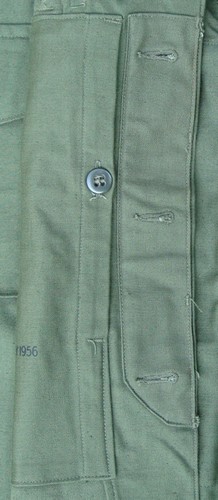 The inner map pocket on the Marine Corps P56 Utility Shirt was closed by a single button.