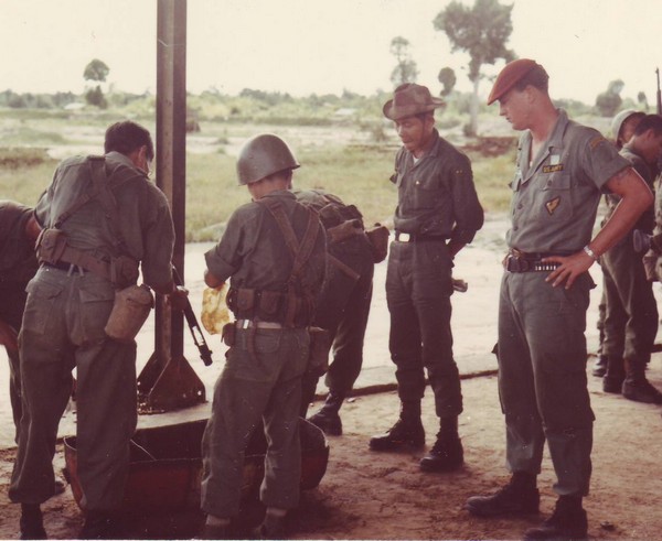 Sergeant Howard Stevens, Advisor to the 77th Ranger Det, conducts a class on care and maintenance of the M-1 rifle.