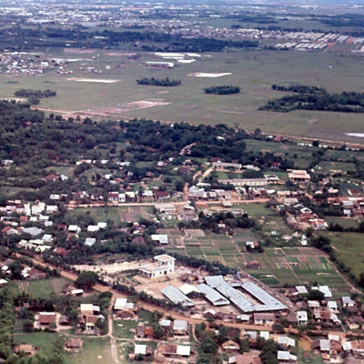 Aerial view of Soc Trang in South Vietnam.