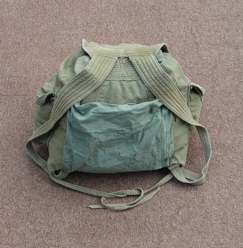 North Vietnamese Army Rucksack with a rear map pocket and a thin wast strap.