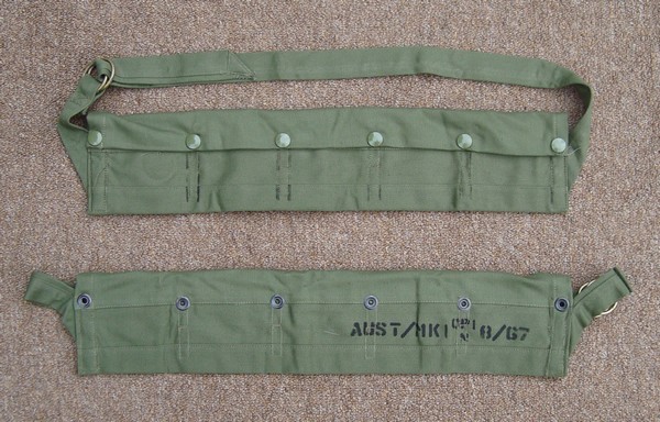 The Australian MK1 bandoleer was made from cotton twill and had five pockets.