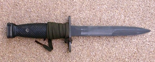 The M7 Bayonet had a 6-3/4 inch steel blade and a molded plastic grip.