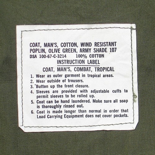 The 3rd pattern jungle jacket had only 6 instructions with the removal of number 4 (Waist tabs) and number 6 (Drain holes).