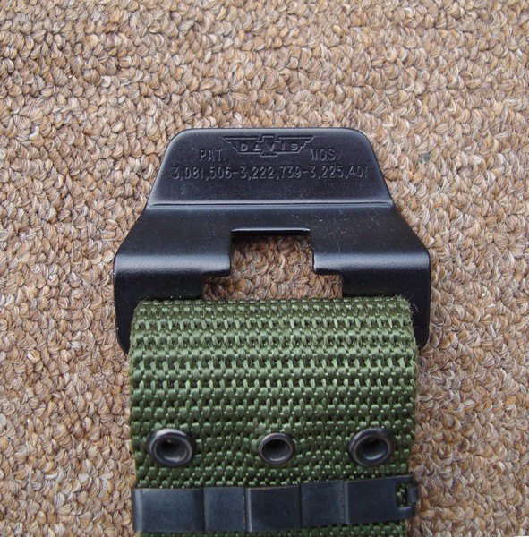 The quick release buckle on the M1967 Belt was made by Davis Aircraft Products.