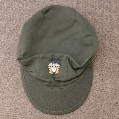 From approximately 1960 onwards the Marine Corps Utility Cap was made from OG-107 cotton sateen.