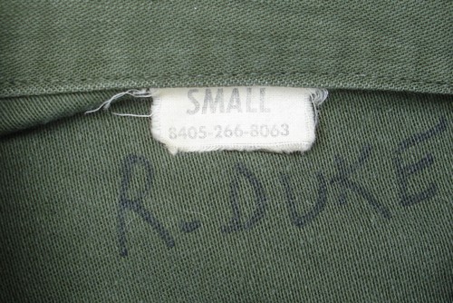 P58 Utility Shirt size label.
