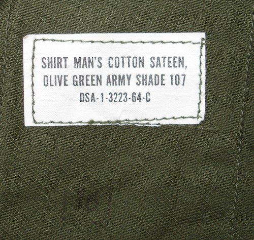 P63 Utility Shirt nomenclature and contract label.