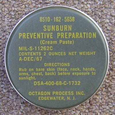 1968 Sunburn Preventive Cream.