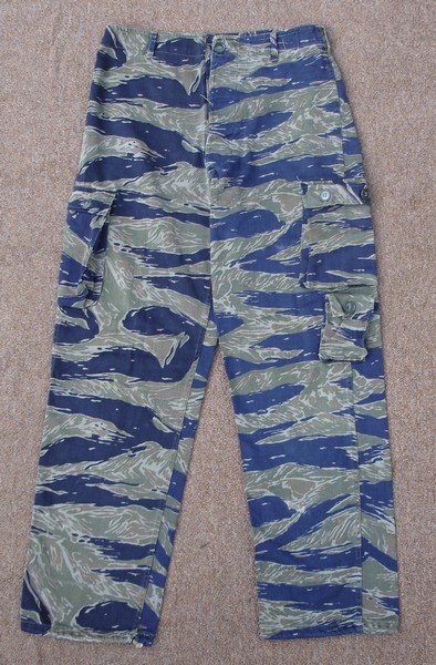 Tadpole Sparse (TDS) tiger stripe trousers.